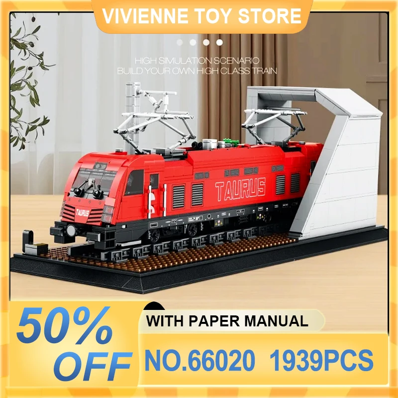 

MOC 66020 Technical City Trains European Electric Passenger Train Building Blocks Brick 3d Puzzle Chridren Toys Christmas Gifts