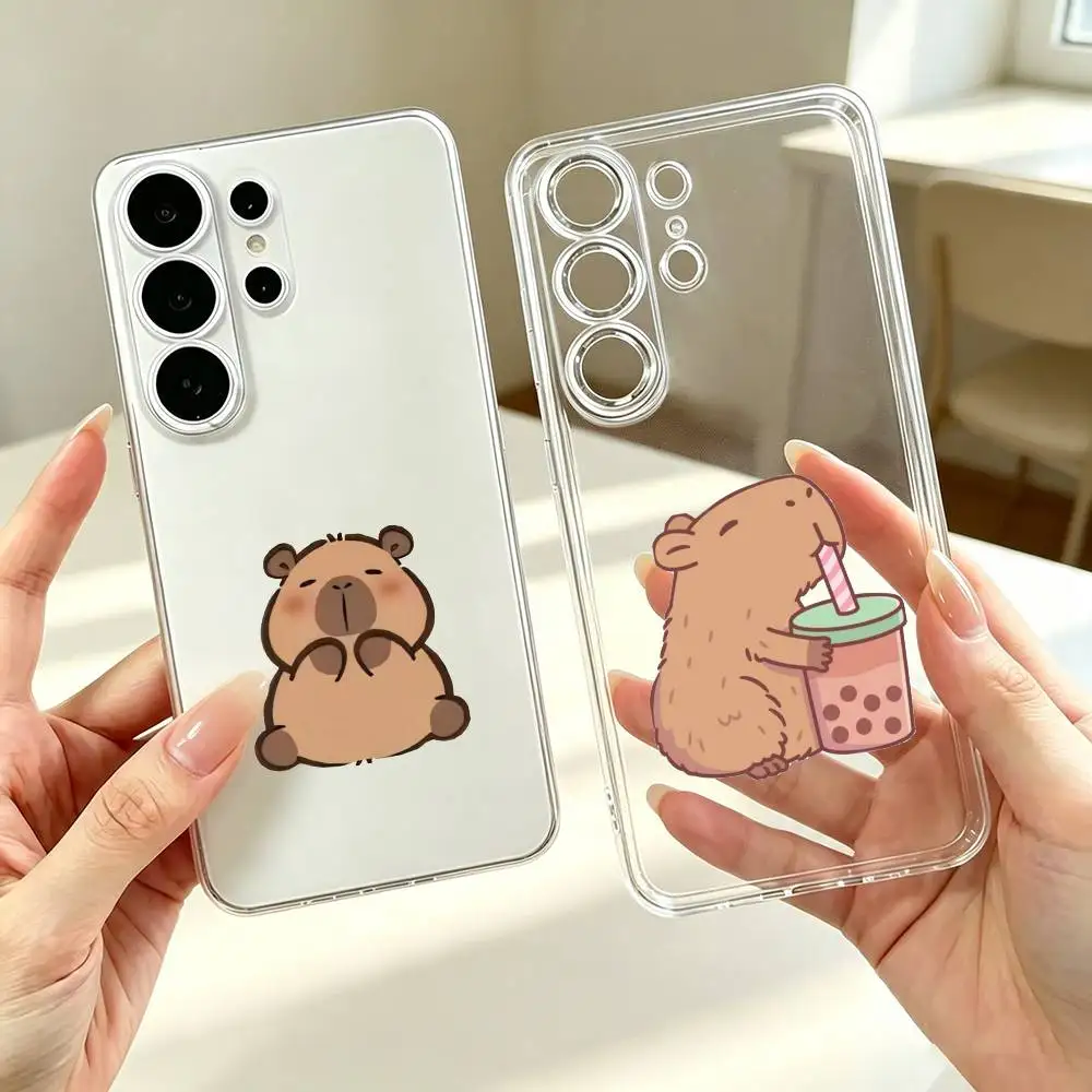 C-Capybara Cute  Phone Case For Samsung S25,S24,S21,S22,S23,S30,Ultra,S20,Plus,Fe Transparent Cover Gift