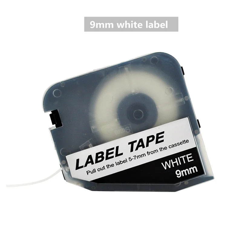 

10PCS 9mmX8m White Ink Ribbon Printer Label Stickers lm-409w Cassette Label Tapes For LMARK Electronic Lettering Machine lk-320p