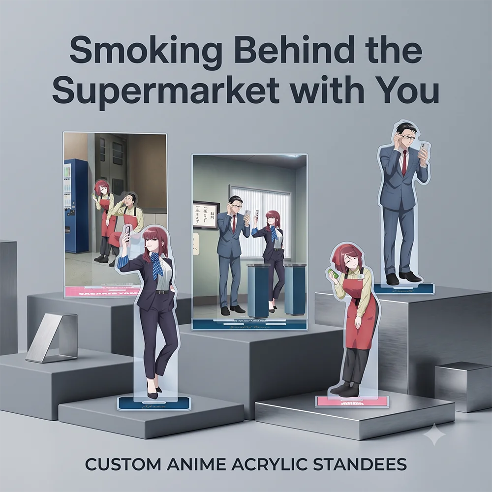 Anime Smoking Behind The Supermarket With You Acrylic Stand Keychain Sasaki Tayama Character Merch Custom