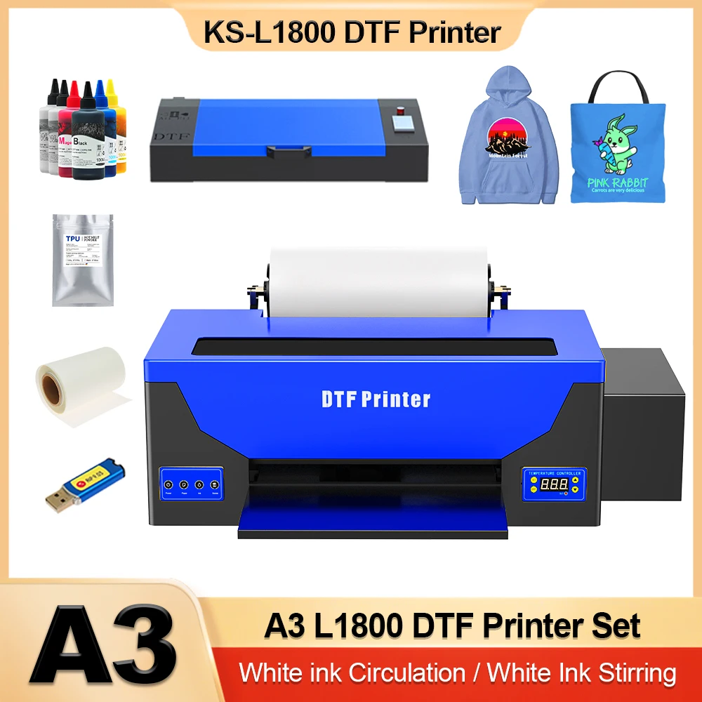 

For Epson L1800 DTF Printer A3 Directly Transfer Film Printer T-shirt Printing Machine For Roll Film Print A3 L1800 DTF Printer