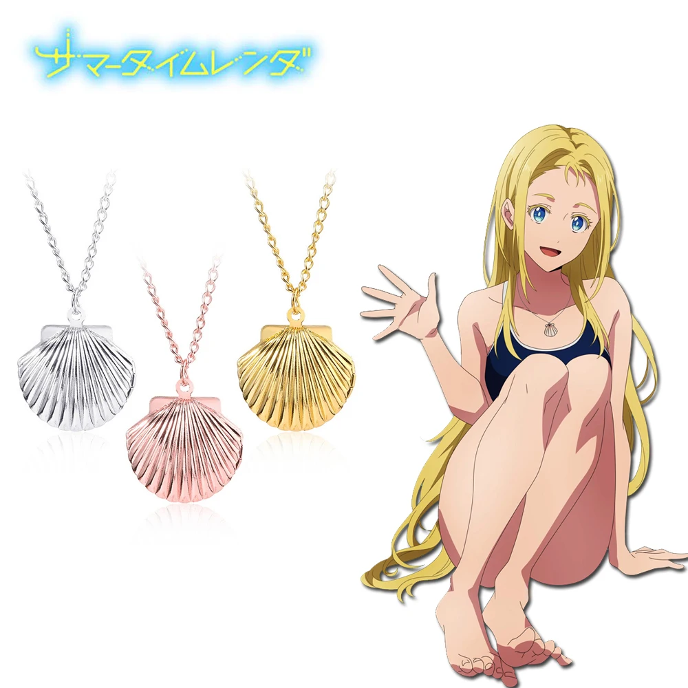 Anime Summer Time Rendering Necklace Ushio Kofune Oyster Shell Pendant Necklace for Girl Fashion Jewelry Valentine\'s Day Gift