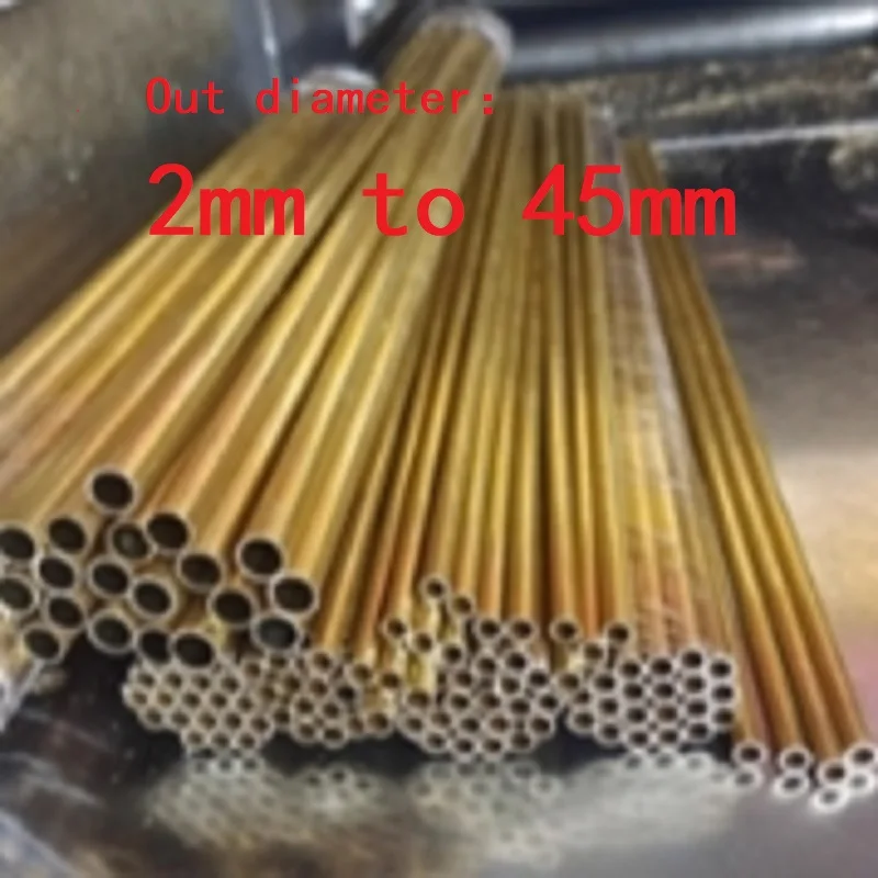 Brass Alloy Tube DIY Brass Round Pipes Straight Length 100 200 500mm Out Diameter 2mm to 45mm