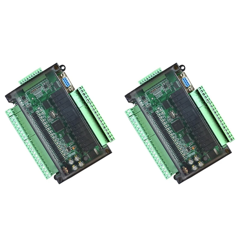 2X PLC Industrial Control Board Simple Programmable Controller Type FX3U-30MR Support RS232/RS485 Communication