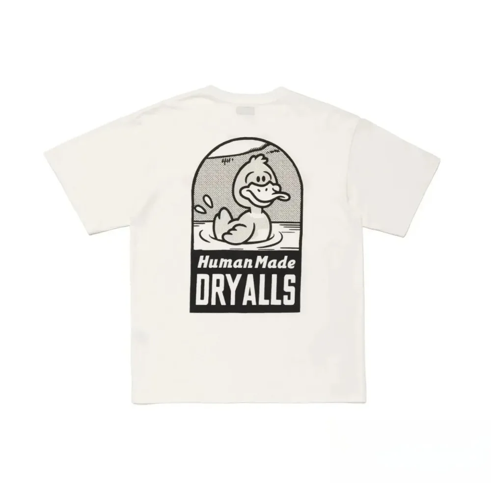 Human Made 2026 Summer Latest 100% Cotton Short sleeved T-shirt Creative Fun Couple Round Neck