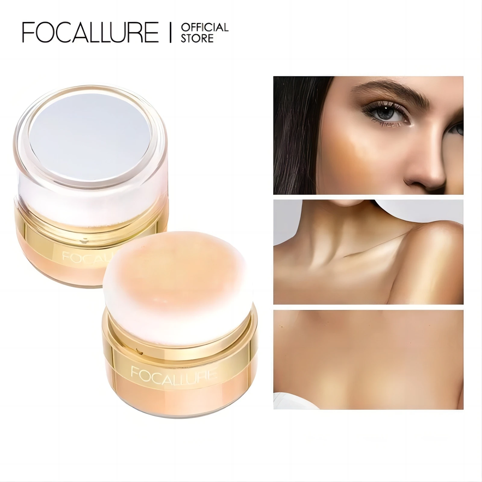 FOCALLURE Glitter Bronzers Highlighter Powder Palette Makeup Shimmer Illuminator Face Contour Blusher Body Highlighter Cosmetics