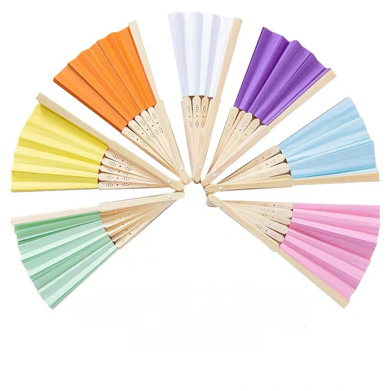중국 흰색 빈 종이 접이 선풍기 빨간색 휴대용 선풍기 핑크, 미니 일본 접이식 선풍기, DIY 웨딩 장식 