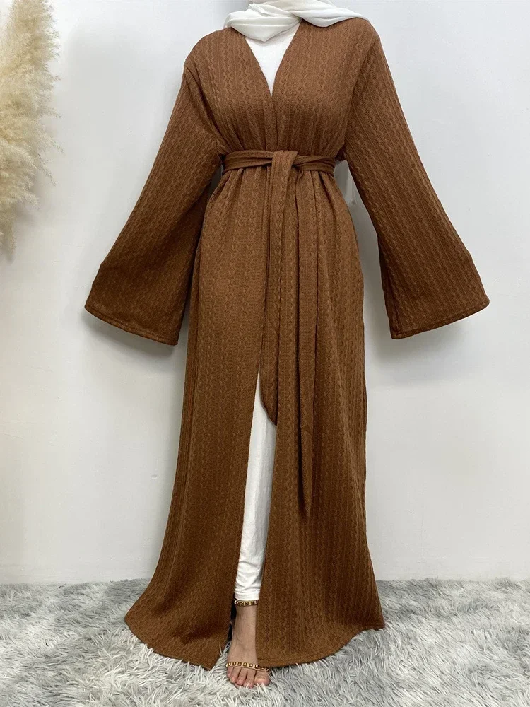 

Eid Muslim Dress For Women Knit Abaya Sweater Cardigan Jalabiya Morocco Party Dresses Dubai Abayas Kaftan Vestidos Long Robe