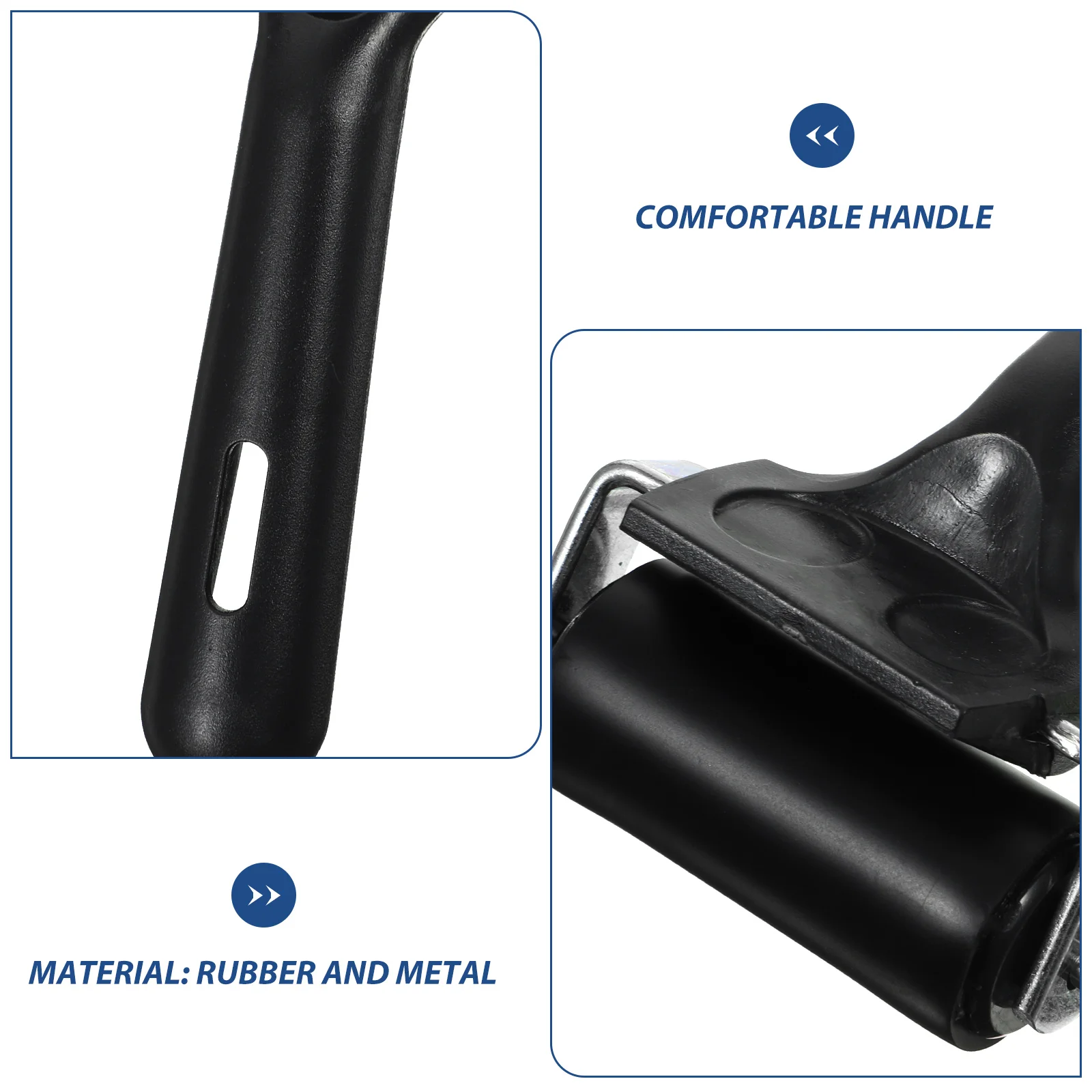 Black 15x6cm Rubber Roller Tool for Ink Glue Distribution Printing Stamping Smoothly Easy Use Comfortable Handle