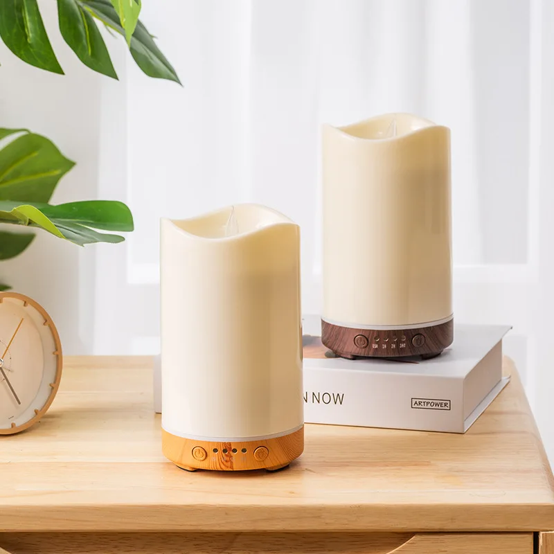 촛불 아로마 디퓨저 가습기 에센셜 오일 디퓨저, 선물 분위기 빛 아로마 디퓨저 축제 불꽃 불꽃 촛불