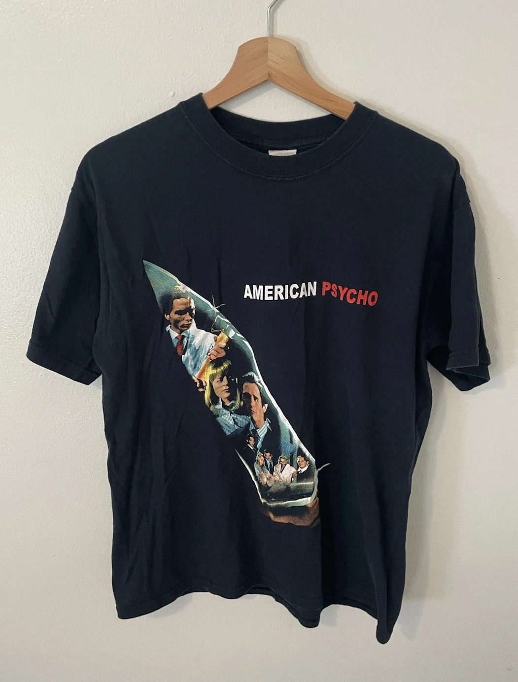 Rare Vintage American Psycho T Shirt Mens Gildan Heavy Cotton Horror Movie Tee