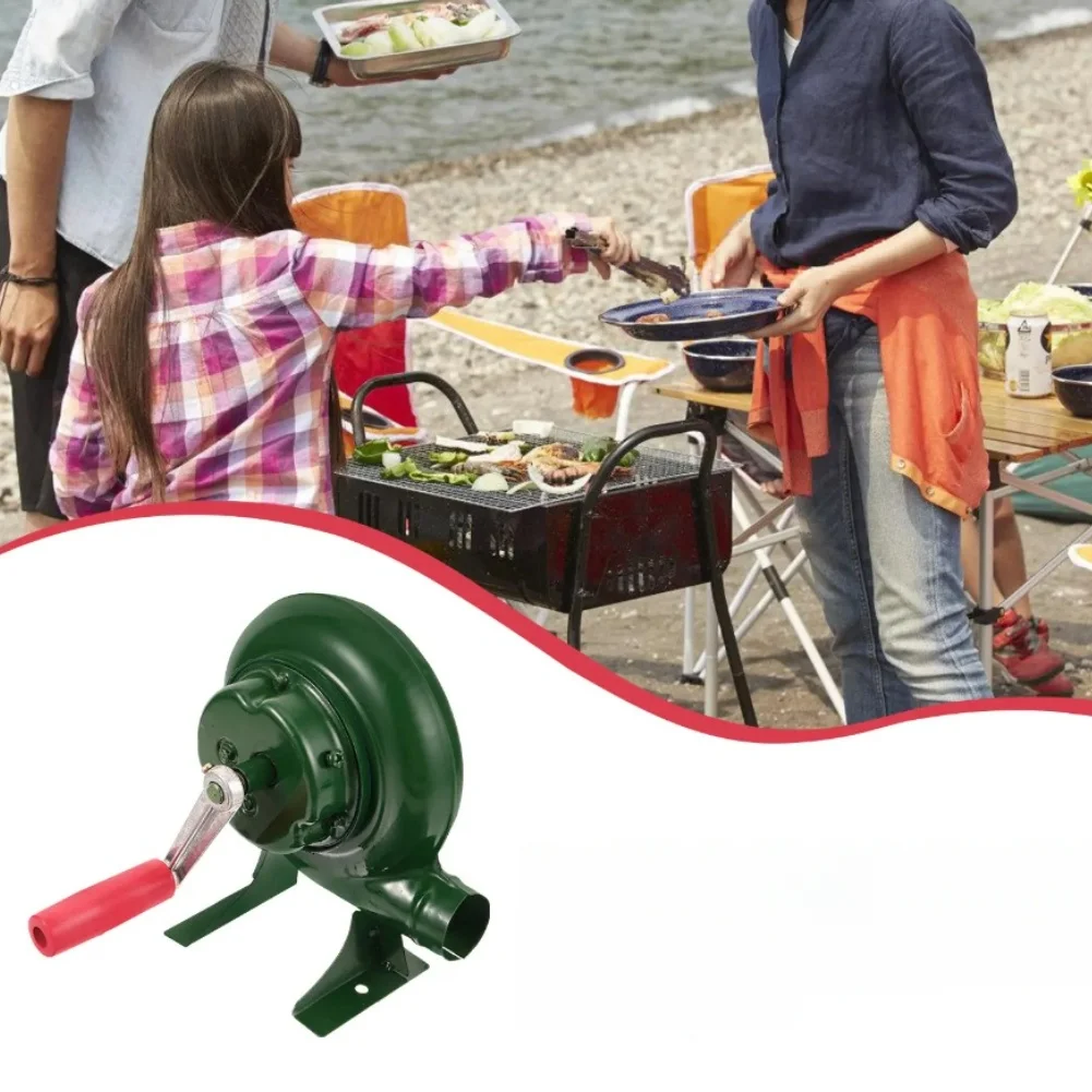 Manual Portable Iron Blower for BBQ For Grills Fireplaces for Outdoor Stoves and Popcorn Machines Controlled Airflow Without