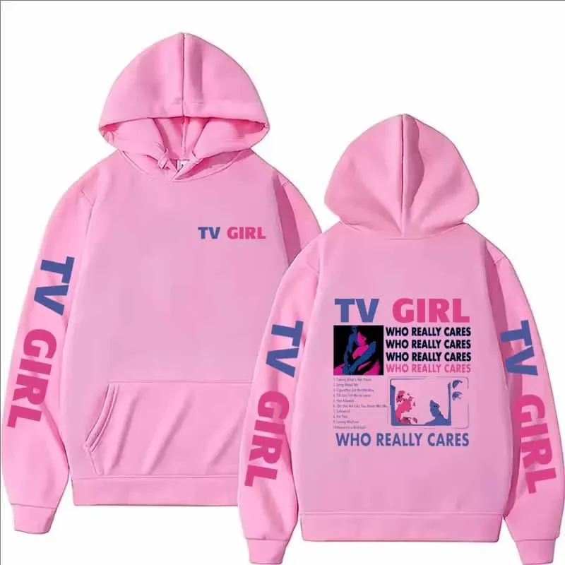Sudadera con capucha con estampado de TV Girl para hombre y mujer, moda informal, Otoño Invierno, Hip Hop Y2K, Tops de manga larga de lana de gran tamaño, Jersey, sudaderas