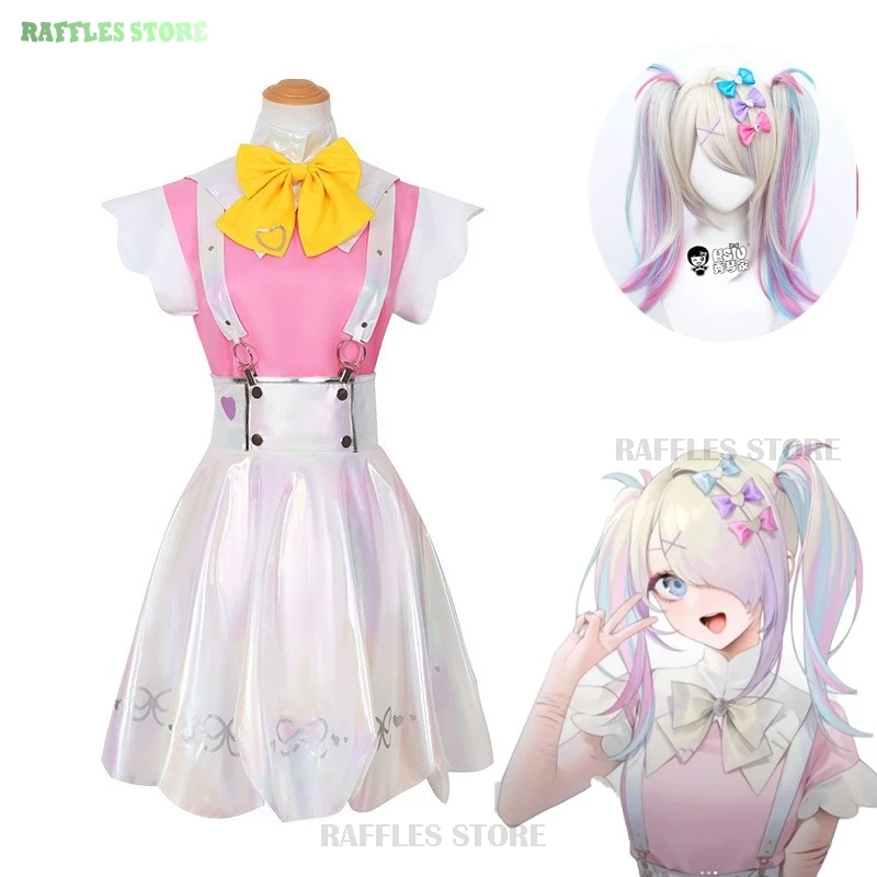 

Need Girl Overdose Ame KAngel Cosplay Costume Rain Kawaii Angel Needy Streamer Overload Laser Girls Fancy Halloween Dress Wig