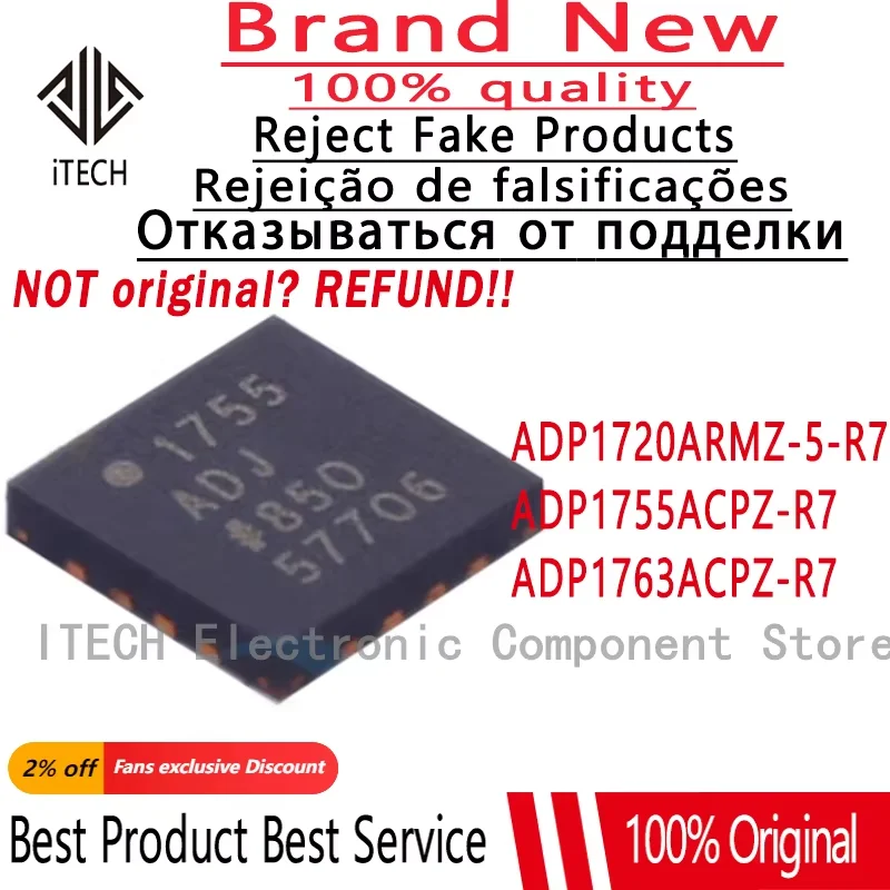 5pcs/lot ADP1720ARMZ-5-R7 L30 ADP1755ACPZ-R7 1755ADJ ADP1763ACPZ-R7 LSO LFCSP-16 New Original Linear Voltage Regulator