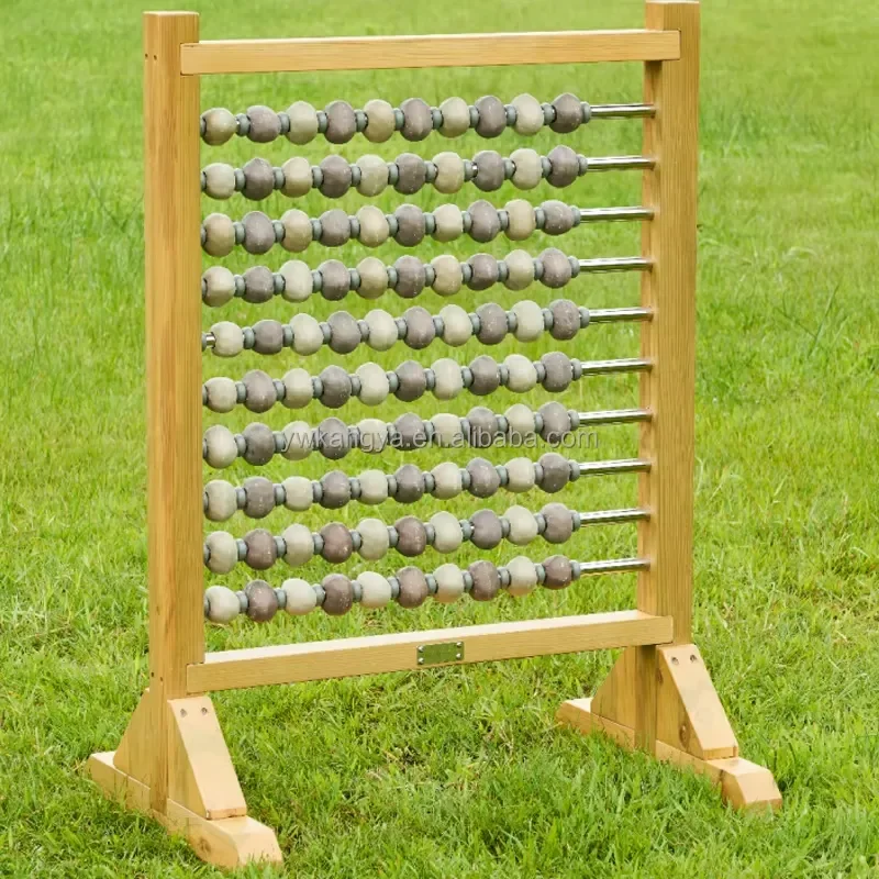 Large Wooden Abacus With Stone Beads For Kids STEAM Learning Outdoor Classroom Math Toys Wholesale Educational Counting Tool