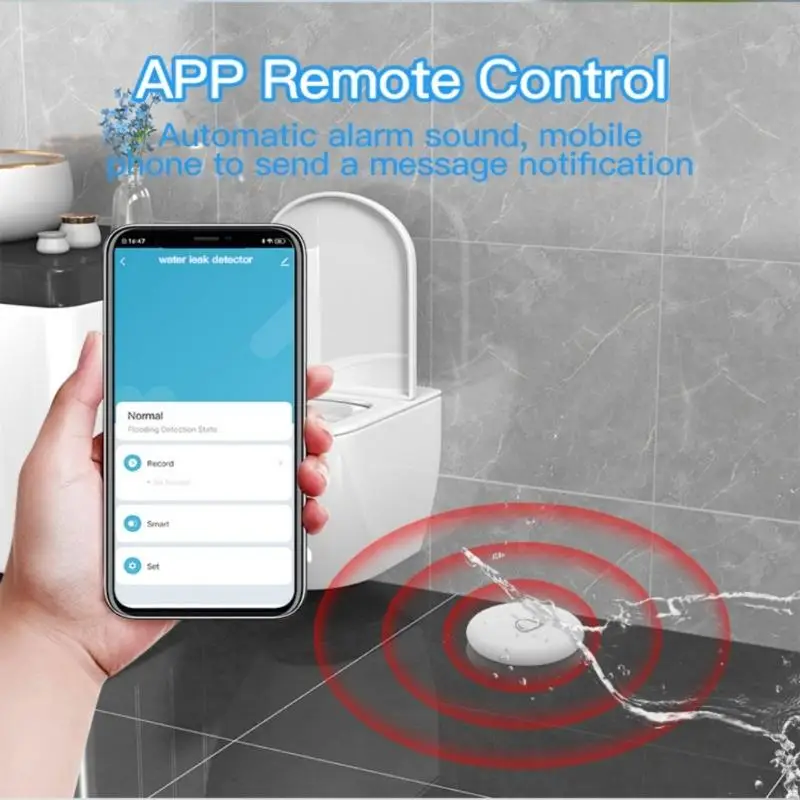 M17B Wireless Water Sensors Leak Detector for Home Basements with 110dB Large Alarm