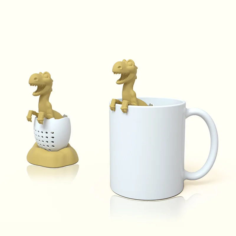 Reusable Silicone Tea Infuser Funny Dinosaur Shape Herbal Tea Bag Coffee Filter Diffuser Strainer Tea Accessories Coffee Filter