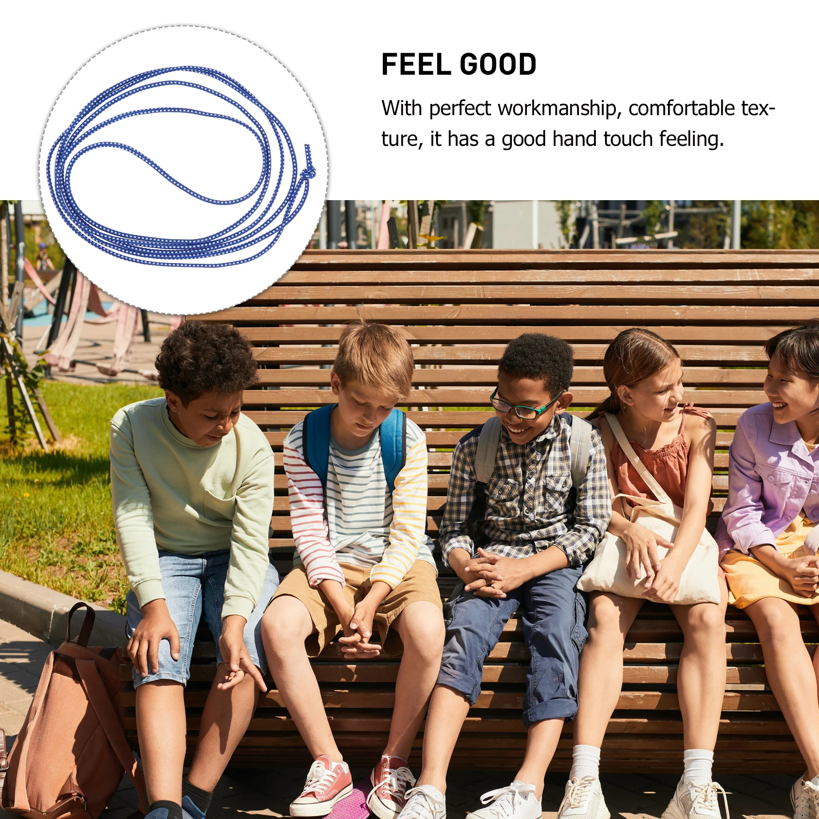 

2pcs Skipping Rope For Girl Kids Rubber Band Jumping Outdoor Home School Sports Training Elastic Band Simple Design