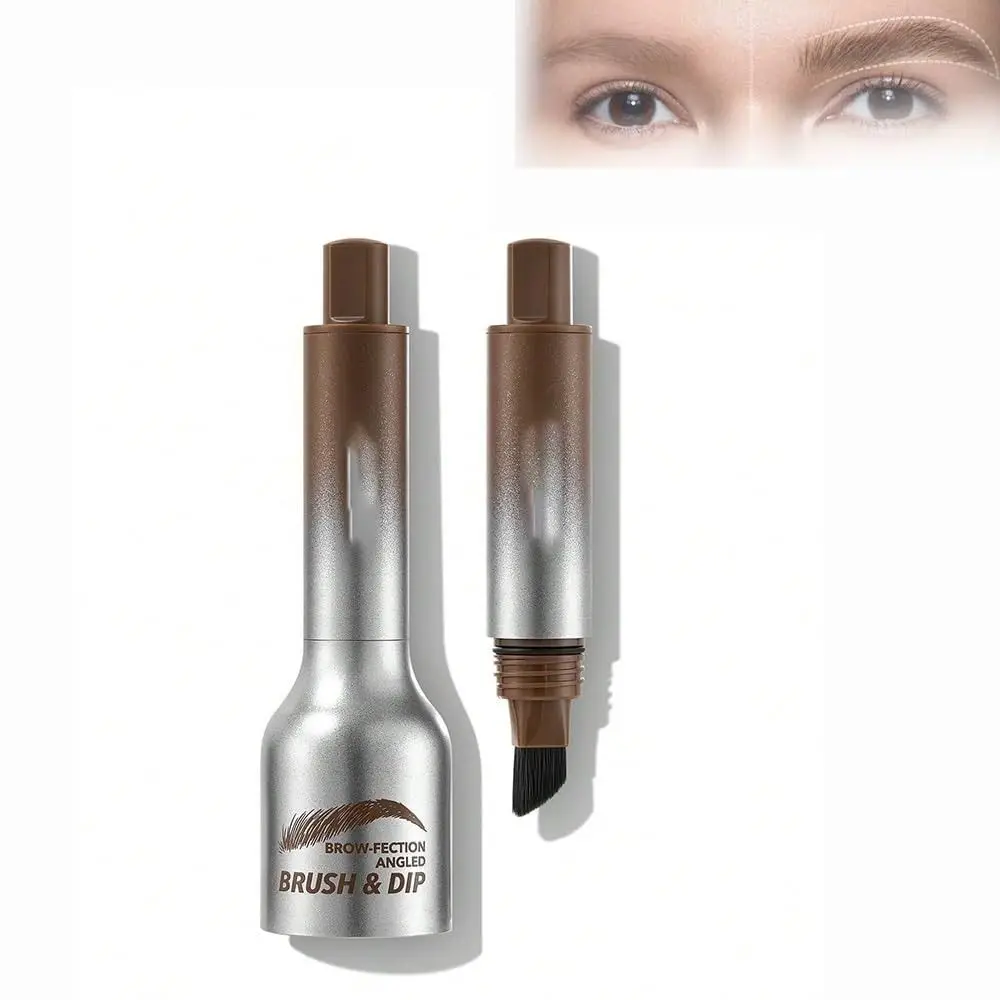 Nova escova de sobrancelha sobrancelha-tificação escova angular & mergulho-chocolate lápis de sobrancelha à prova dwaterproof água caneta sobrancelha matiz sobrancelha