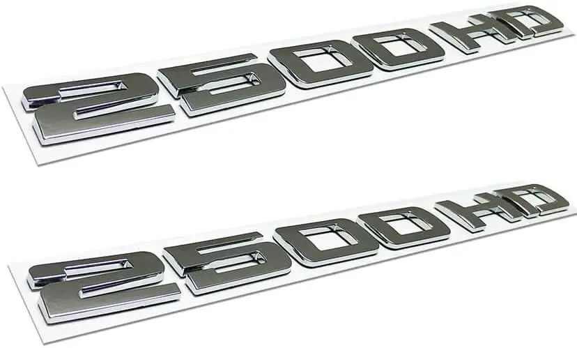 

2pcs 2500HD 3D Emblems - Silver Badges for Truck Side/Tail Doors