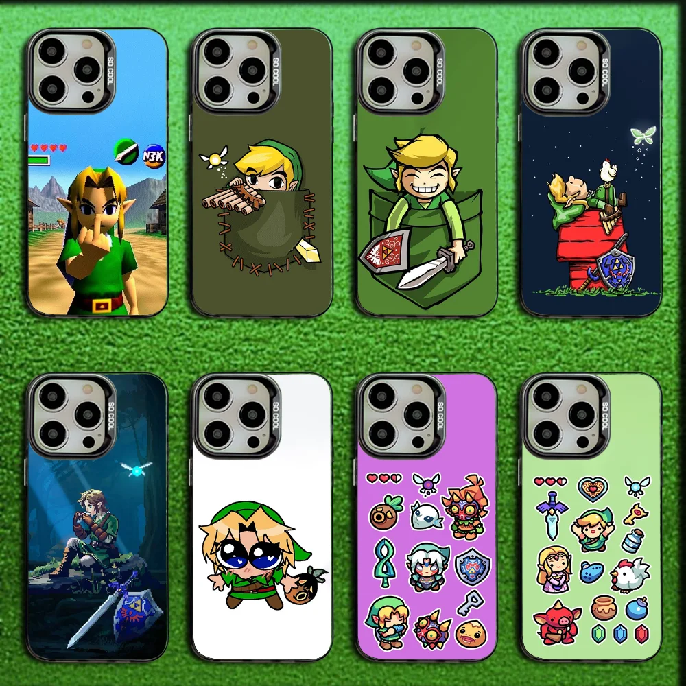 

The Legend of Z-Zelda Phone Case For iPhone 16,15,14,13,12,11,Mini,Pro,MAX Gray Matte Silicone Black Cover