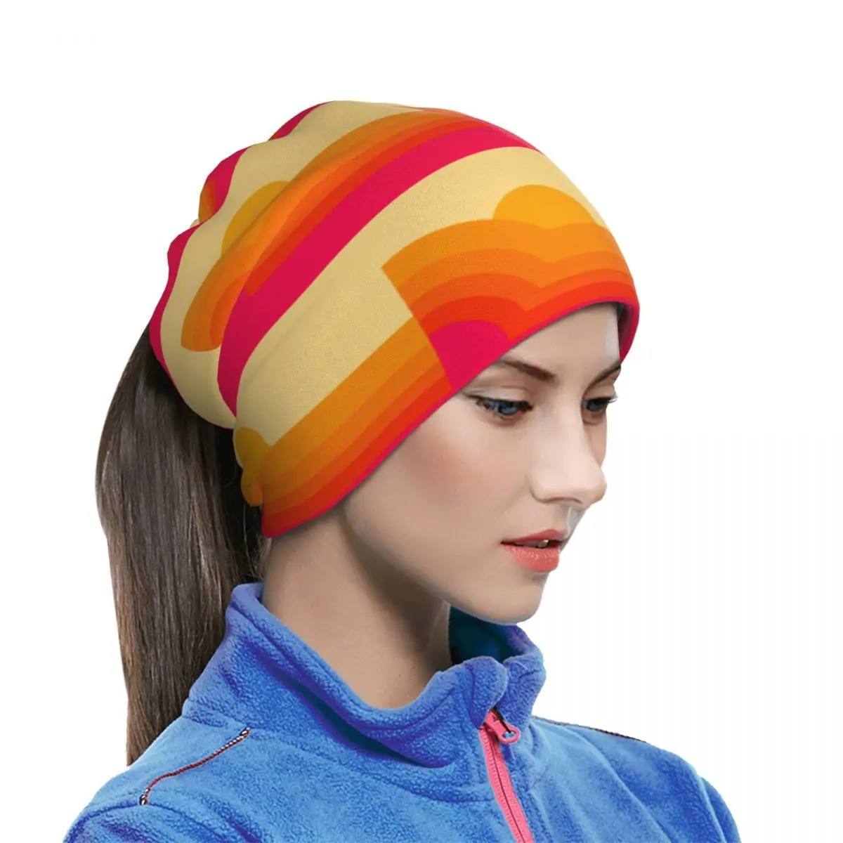 Retro Sunset Bandana Neck Gaiter Printed Face Scarf Multi-use Cycling Scarf For Men Women Adult Winter