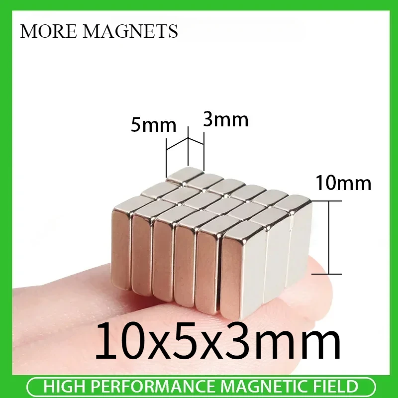 20~500PCS 10x5x3mm  Neodymium Magnet 10mm x 5mm x 3mm N35 NdFeB Block Super Powerful Strong Permanent Magnet