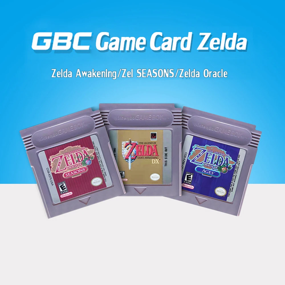 Zelda GBC Card 16 Bit Video Game Cartridge Console Card for Gameboy Awakening Oracle of Seasons Classic Game English Version