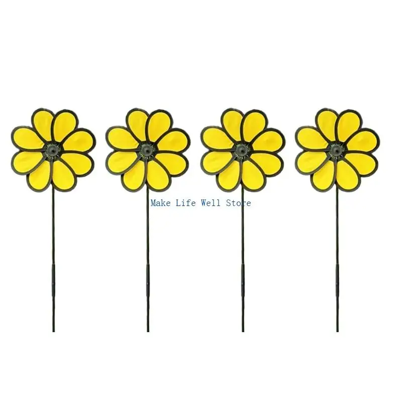  4PCS Wheel Wind Spinners Garden Decors Bird Deterrents Lawn Ornaments