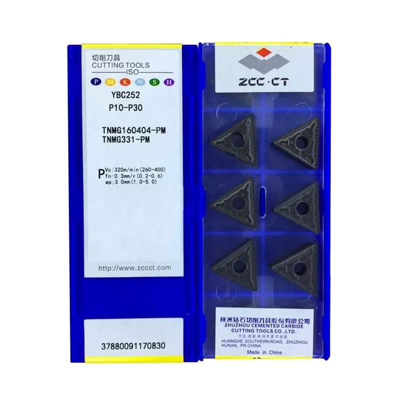 

TNMG160404 TNMG160408-PM YBC251 Zcc.ct Original External Turning Tool Steel Processing CNC Carbide Insert Lathe Cutting tools