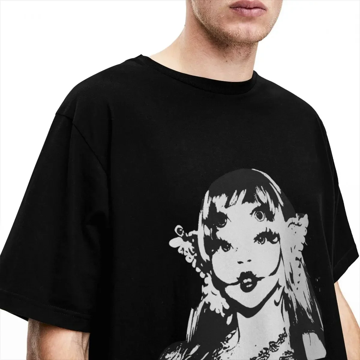 Melanied Martinezs Portals Tour Album T-Shirt Man Black and White 100% Cotton T Shirts Summer Crewneck Tee Shirt Oversized Tops