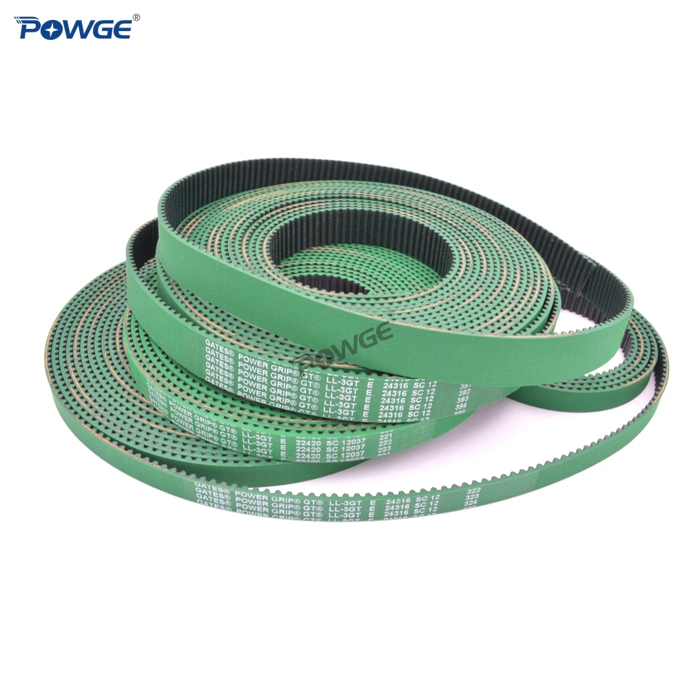 POWGE 3MGT GT LL-3GT E 3GT EPDM açık senkron zamanlama kemeri genişliği 9/12/15mm yüksek sıcaklık 45 ℃ + 135 ℃ kapıları yazıcı