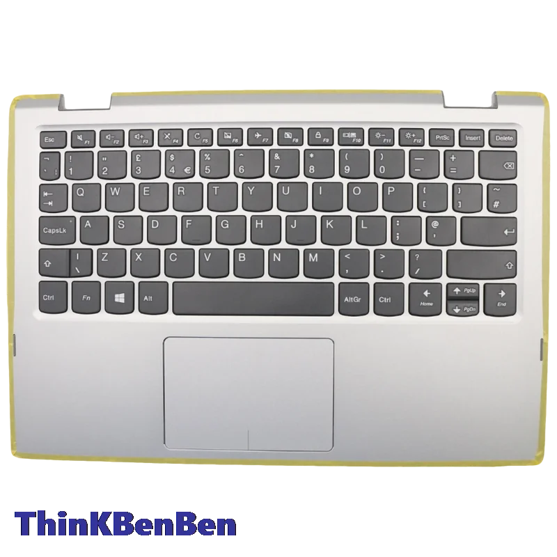 Funda superior para teclado Inglés de Reino Unido, carcasa de reposamanos gris Mineral para Lenovo Ideapad Yoga 330 11 Flex 6 11IGM 5CB0Q81393