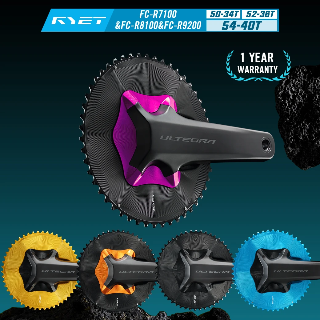 

Велосипедная цепная звездочка RYET Aero Road Bike 50-34T 52-36T 54-40T 56-42T, совместимая с 1x11/12-скоростными системами для шоссейных и TT велосипедов