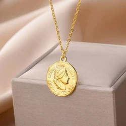 Gold Color Goddess Aphrodite Artemis Hecate Necklace for Women Stainless Steel Greek Mythology Goddess Necklace Birthday Jewelry