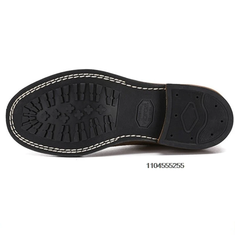 Botas de moto Vintage para hombre, botines antideslizantes de cuero de vaca, botas de desierto, zapatos informales Retro para motocicleta