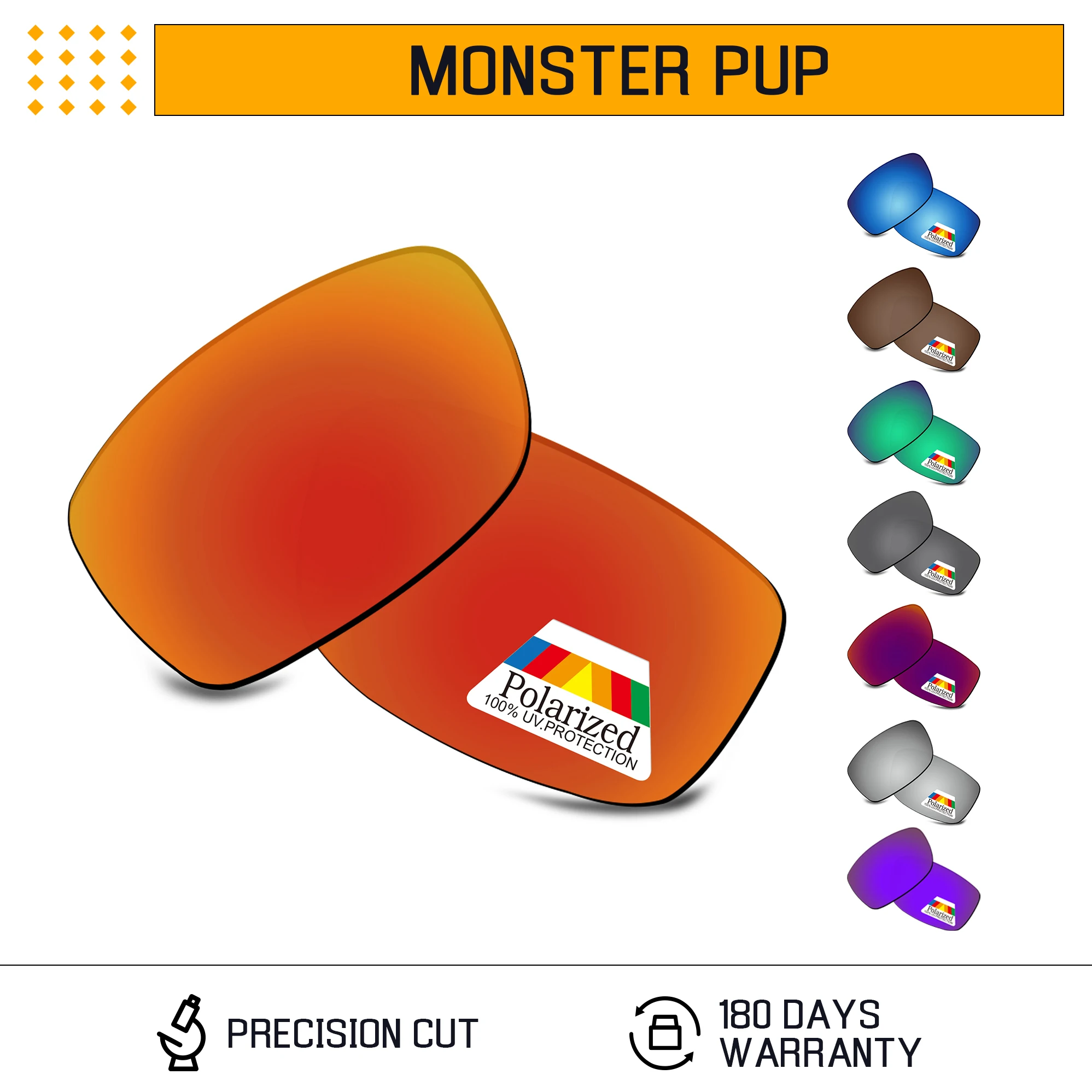 Bwake-Lentes de repuesto polarizadas para montura de gafas de sol, lentes de Monster Pup, con múltiples opciones