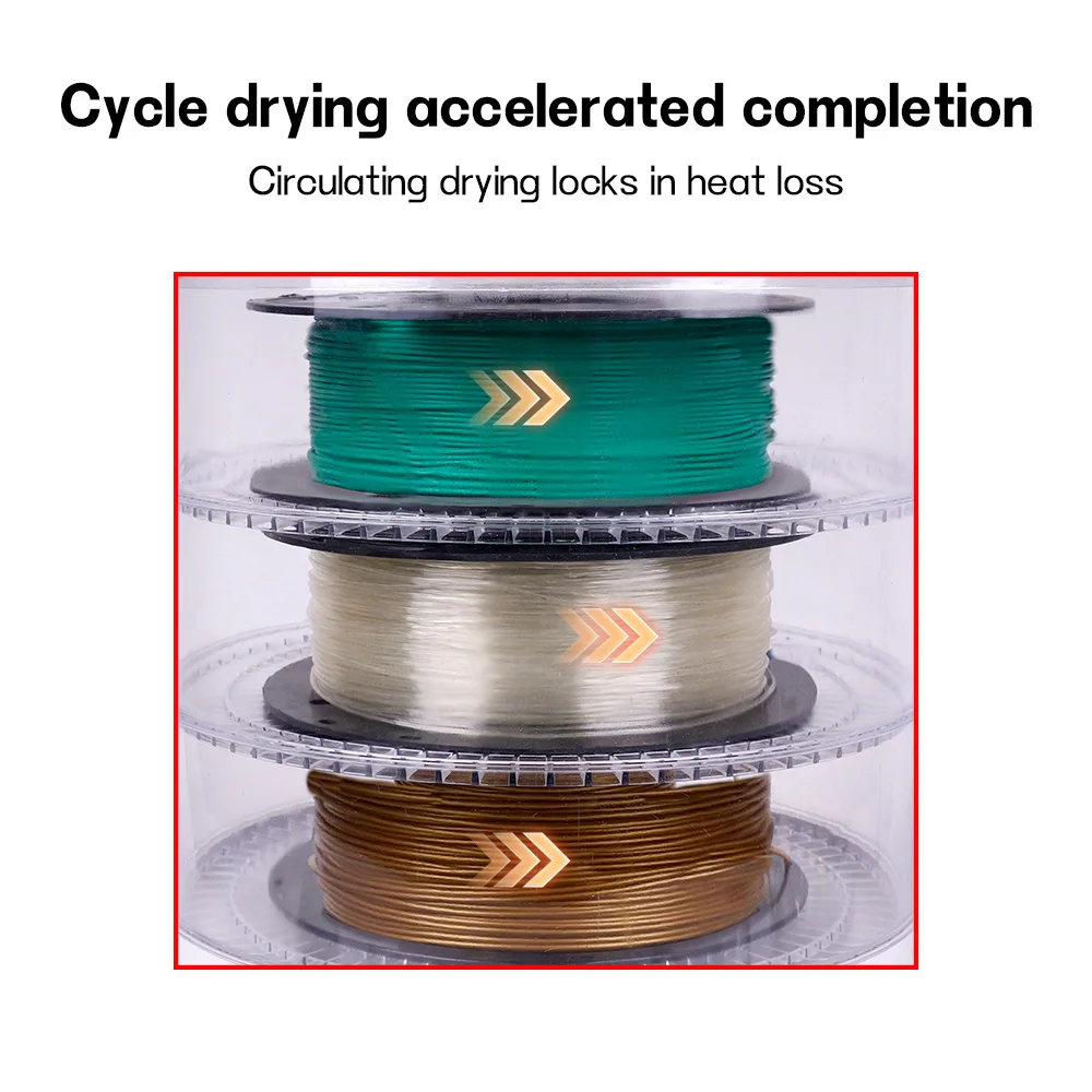 Two trees 3 Rolls Filament Dryer Drying Filaments Storage Box 360° Hot-air Heating for 1.75mm/2.85mm ABS PLA PETG TPU 3D Printer