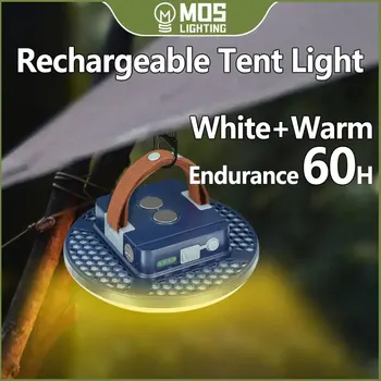 MOSLIGHTING-recarregável Camping Lights, sucção magnética ao ar livre, lanternas de tenda, luzes de emergência, lanternas altas, USB
