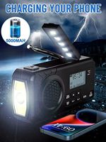 DAB/DAB+/FM Digital Radio with 5000mAh power bank Solar Emergency SOS Radio with  hand crank recharge  lamp and Torch for camp