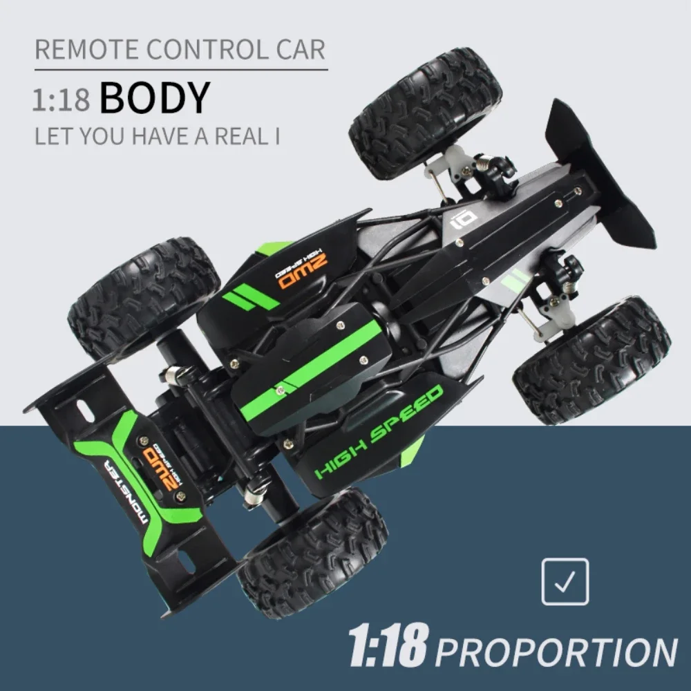 RC 자동차 1/18 고속 4륜구동 RC 차량 25km/h 오프로드 무선 조종 자동차 트럭 버기 장난감 소년 어린이 크리스마스 선물