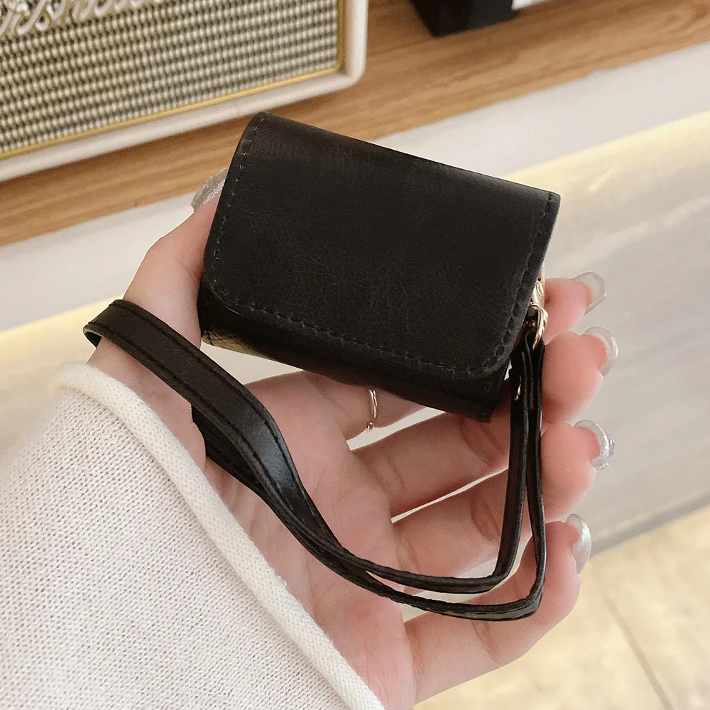 Borsa per auricolari Business di lusso per custodia AirPods 4 custodia protettiva portatile in pelle opaca tinta unita per AirPods 1 2 3 Pro 2 2nd