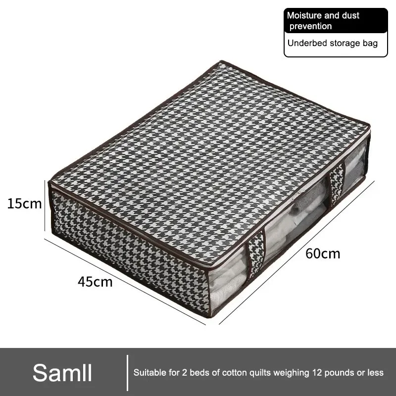 1pc Houndstooth Quilt Kleding Opbergtas Grote Capaciteit Opvouwbare Stofdicht Speelgoed Zakken Vocht Stofdicht Organizer - afbeelding 1