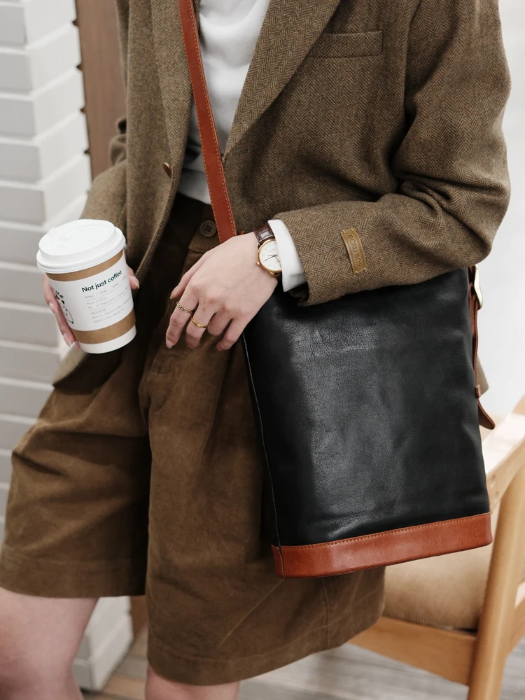 

Outdoor leisure designer handmade first layer cowhide women's shoulder bag fashion luxury genuine leather ladies underarm bag