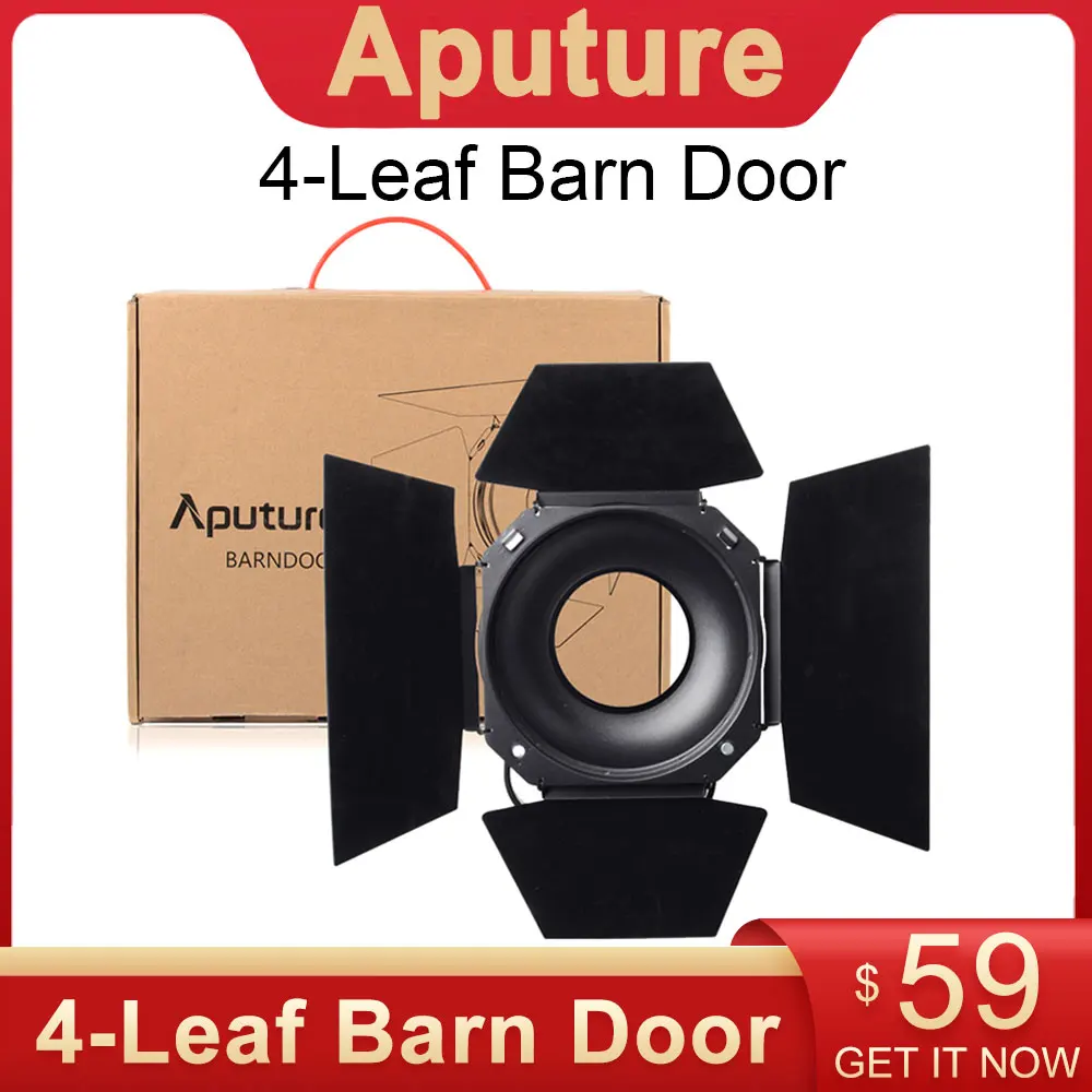 

Aputure 4-leaf Design Barndoor Standard 7-inch Bowens Mount Barn Door for Aputure LS 120D C120D II 300D LED Video Light