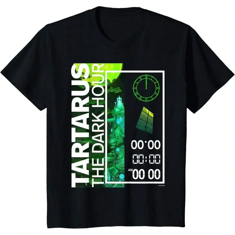 ATLUS Persona 3 Reload: Tartarus Dark Hour T-Shirt 100% Cotton Trendy Y2K Short-Sleeve Tee-Soft, Quick-Drying, Moisture-Wicking;