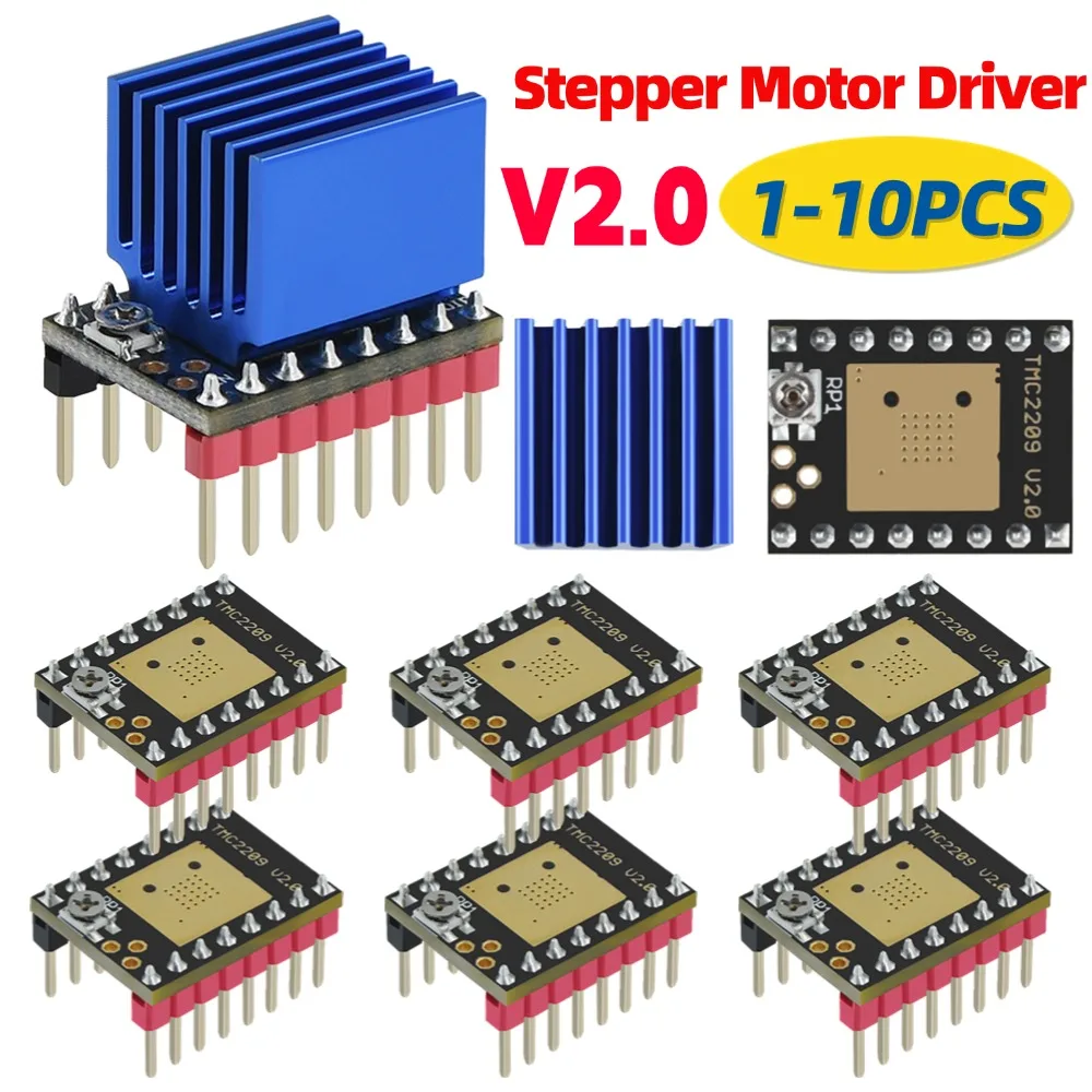 

1-10 шт. TMC2209 3D-принтер, драйвер шагового двигателя V2.0, бесшумные драйверы шагового двигателя до 256, модуль шагового драйвера разделения