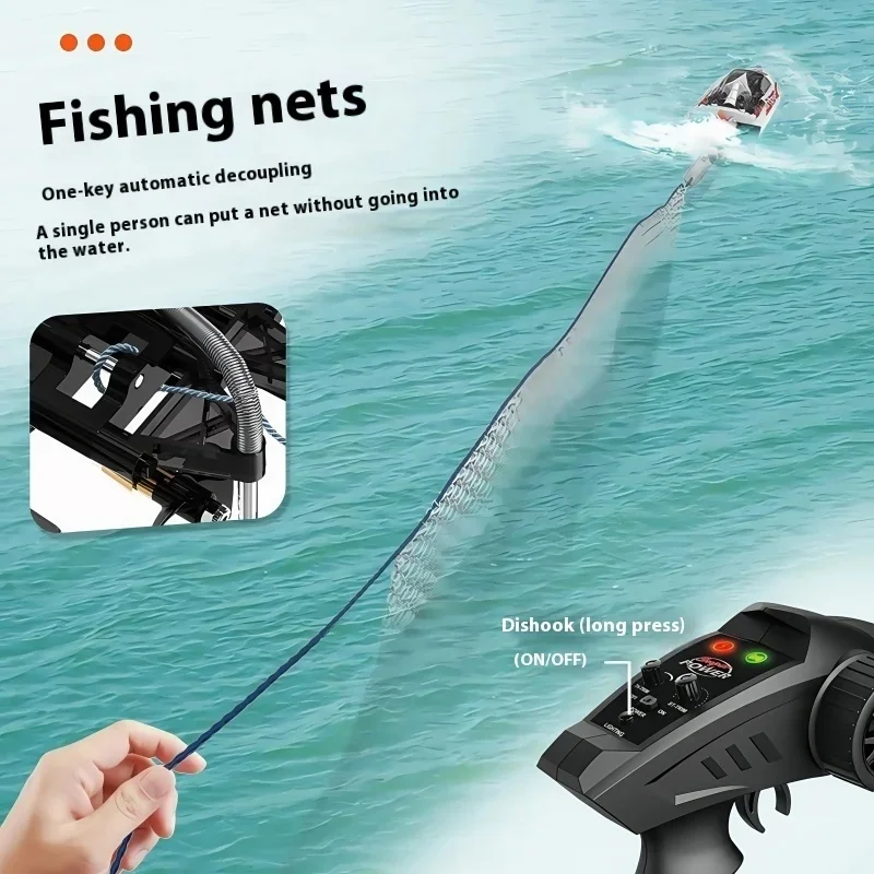 2.4 جرام 55 km/ساعة HXJRC HJ816 الصيد فرش RC قارب عالية السرعة مصباح ليد قارب سريع مقاوم للماء سباق السيارات الكهربائية نماذج اللعب #6