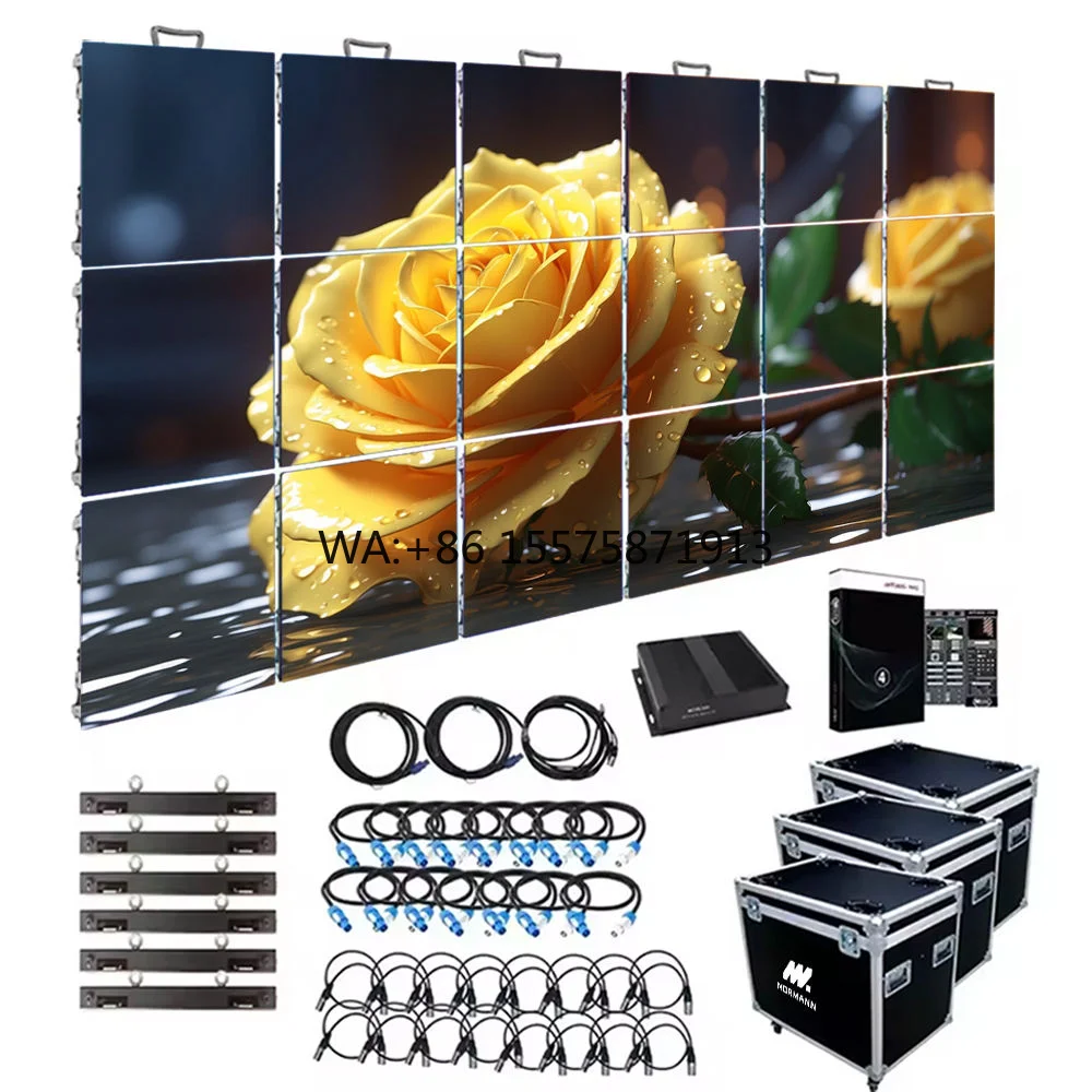 Indoor/Outdoor Right-Angle 500X500 mm Rental LED Display Cabinet P3.91 IP65 Waterproof HDR L-Shape Giant Stage Background Screen